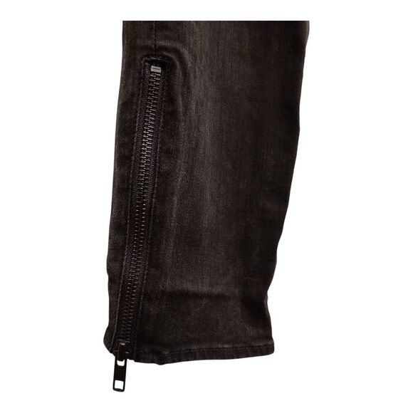 Madewell Womens Dusty Black Mid Rise Zip Ankle Skinny Jeans Sz 27 Moto Punkcore - Picture 9 of 12
